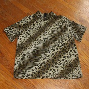 Vintage Wear On Earth Animal Print Blouse